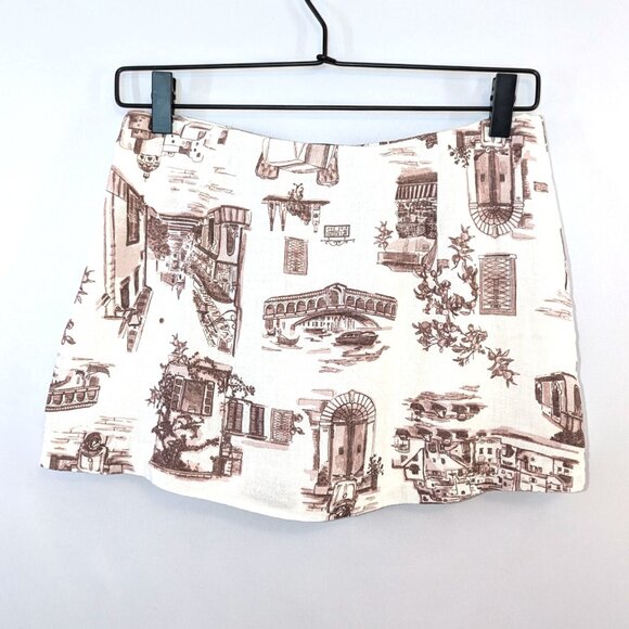 NWT Abercrombie & Fitch | "Scarlett" Linen Blend Mini Skort Mid Rise | Size XS - Picture 3 of 10